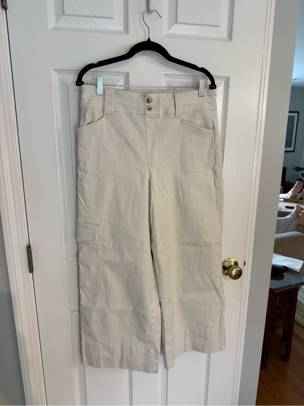 SPANX Wide-Leg Utility Cargo Pants With Pockets in Cream